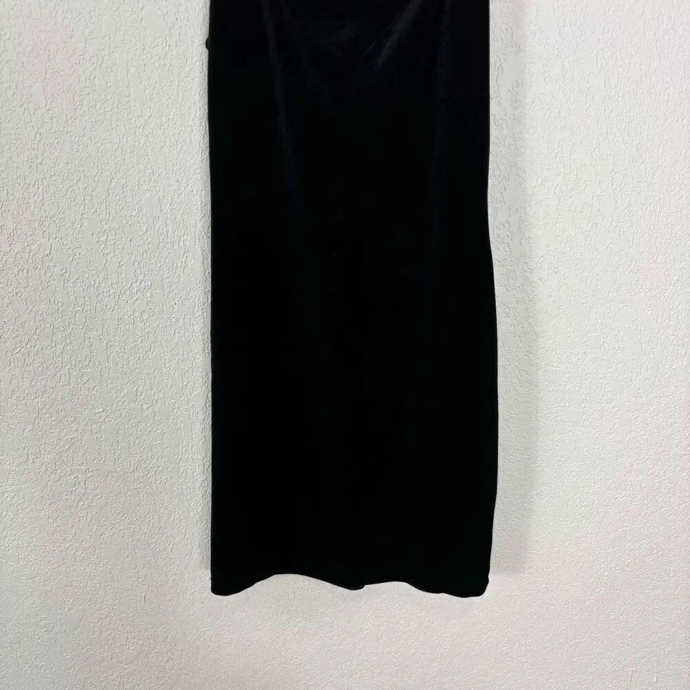 Urban Outfitters‎ Black Velour Square Neckline Mini Dress Size Small